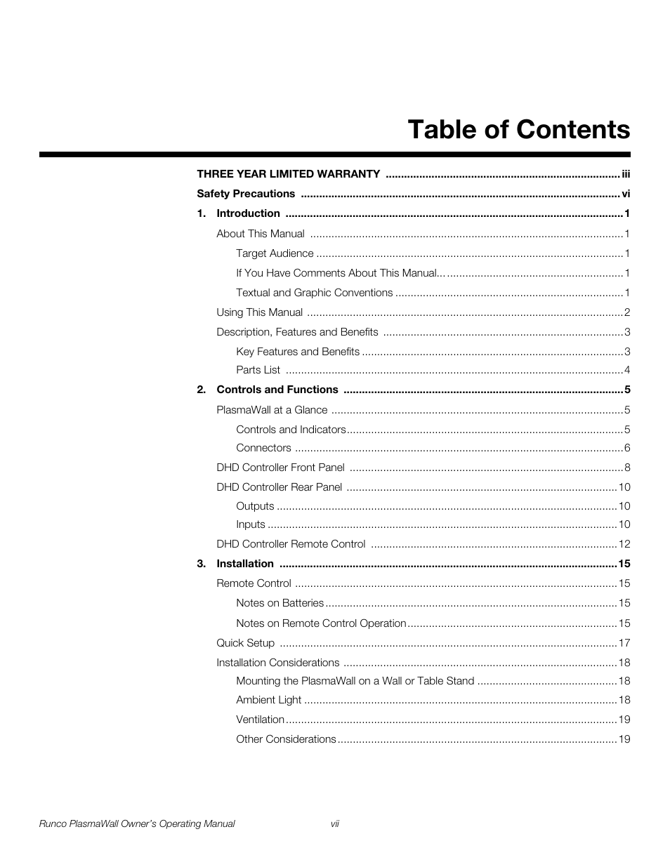 Runco PL-61DHD User Manual | Page 7 / 68