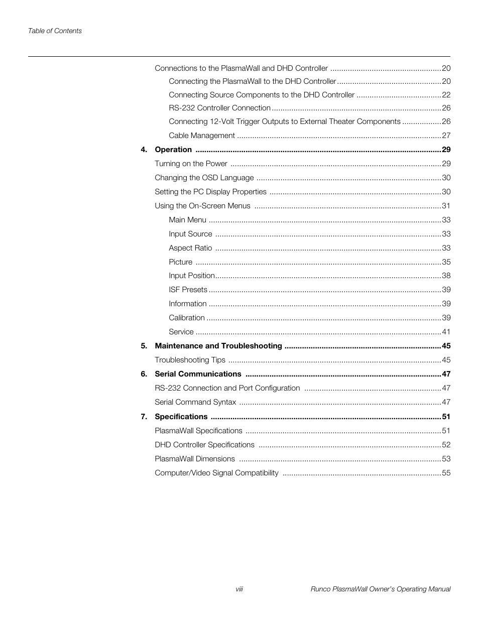 Pre l iminar y | Runco PL-61DHD User Manual | Page 8 / 68