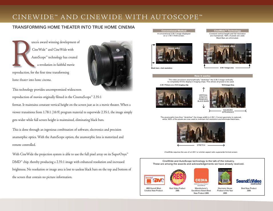 Ci newide™ and ci newide with au toscope, Transforming home theater into true home cinema | Runco VX-5000d User Manual | Page 4 / 6