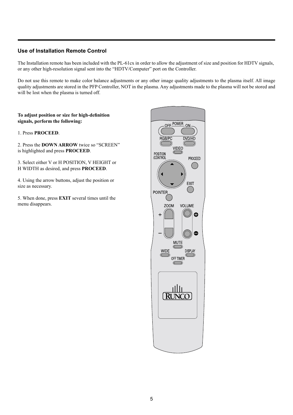 Runco PL-61CX User Manual | Page 15 / 76