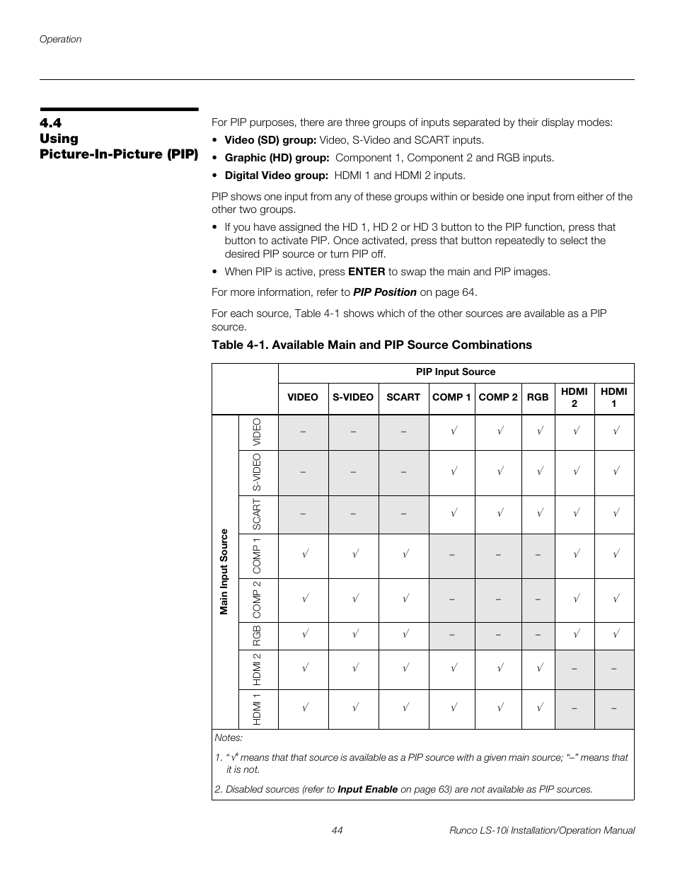 4 using picture-in-picture (pip), Using picture-in-picture (pip), Pre l iminar y | Runco LIGHTSTYLE LS-10I User Manual | Page 60 / 112