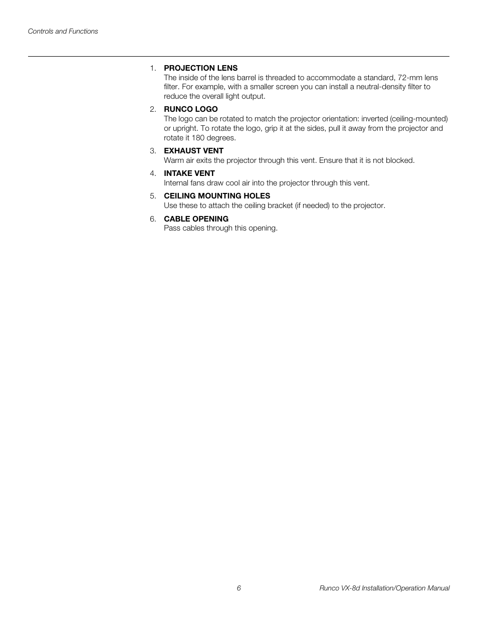 Pre l iminar y | Runco VIDEOXTREME VX-8D User Manual | Page 22 / 108