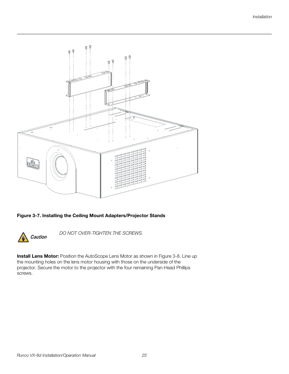 Install lens motor, Pre l iminar y | Runco VIDEOXTREME VX-8D User Manual | Page 41 / 108