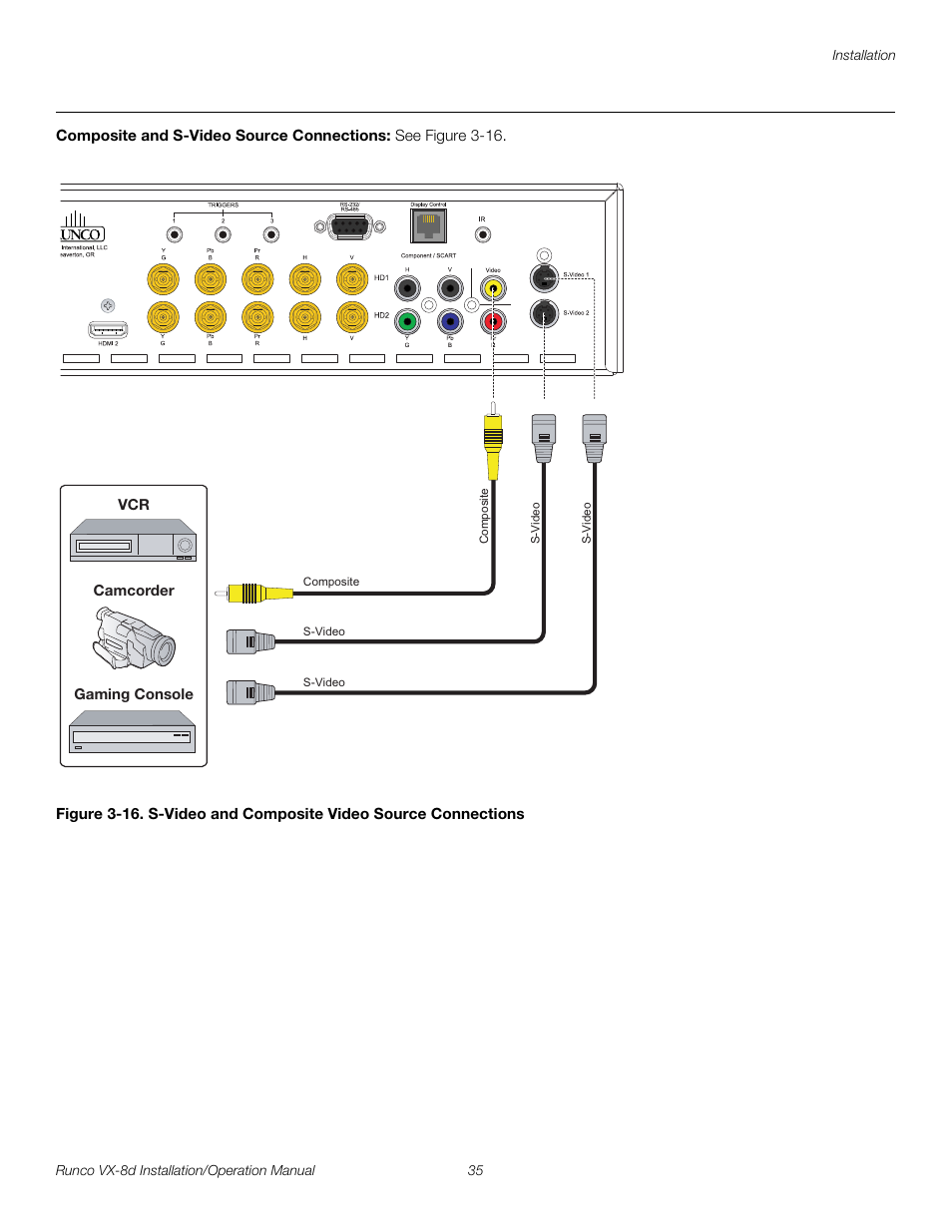 Composite and s-video source connections, 16. s-video and composite video source connections, Pre l iminar y | Runco VIDEOXTREME VX-8D User Manual | Page 51 / 108