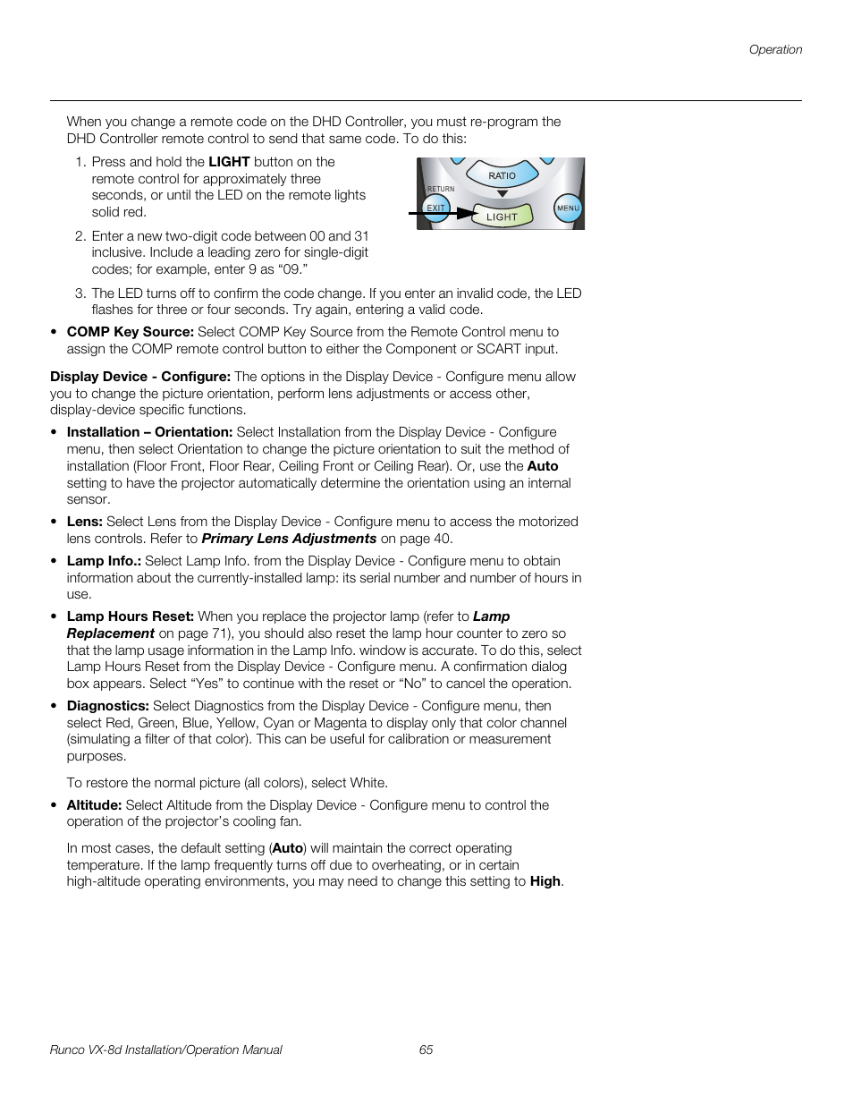 Display device - configure, Diagnostics an, E diagnostics | Diagnostics, Pre l iminar y | Runco VIDEOXTREME VX-8D User Manual | Page 81 / 108
