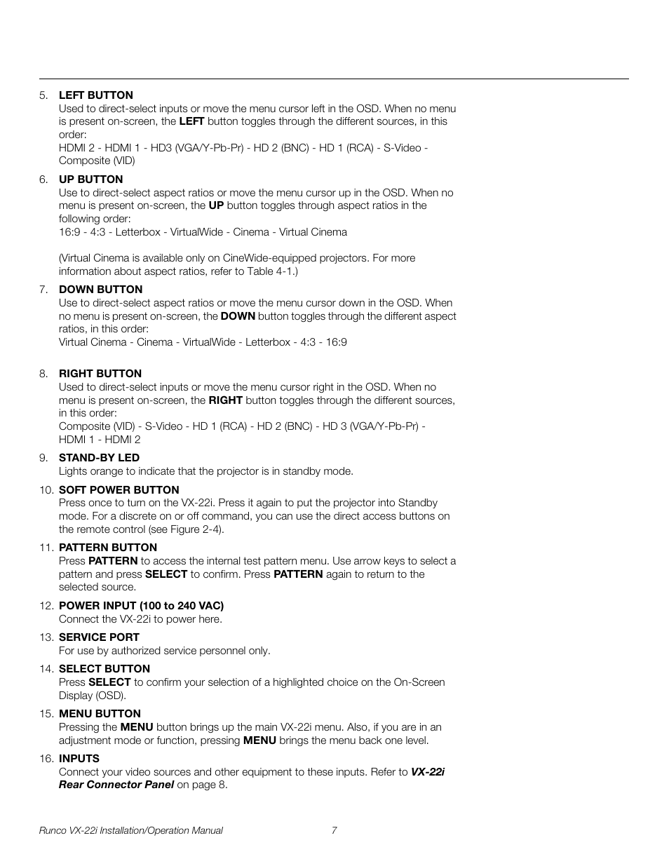Pre l iminar y | Runco VIDEO XTREME VX-22I User Manual | Page 21 / 88