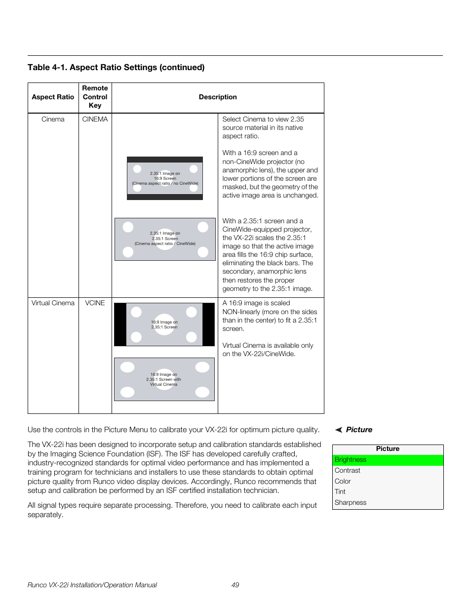 Picture, Pre l iminar y | Runco VIDEO XTREME VX-22I User Manual | Page 63 / 88