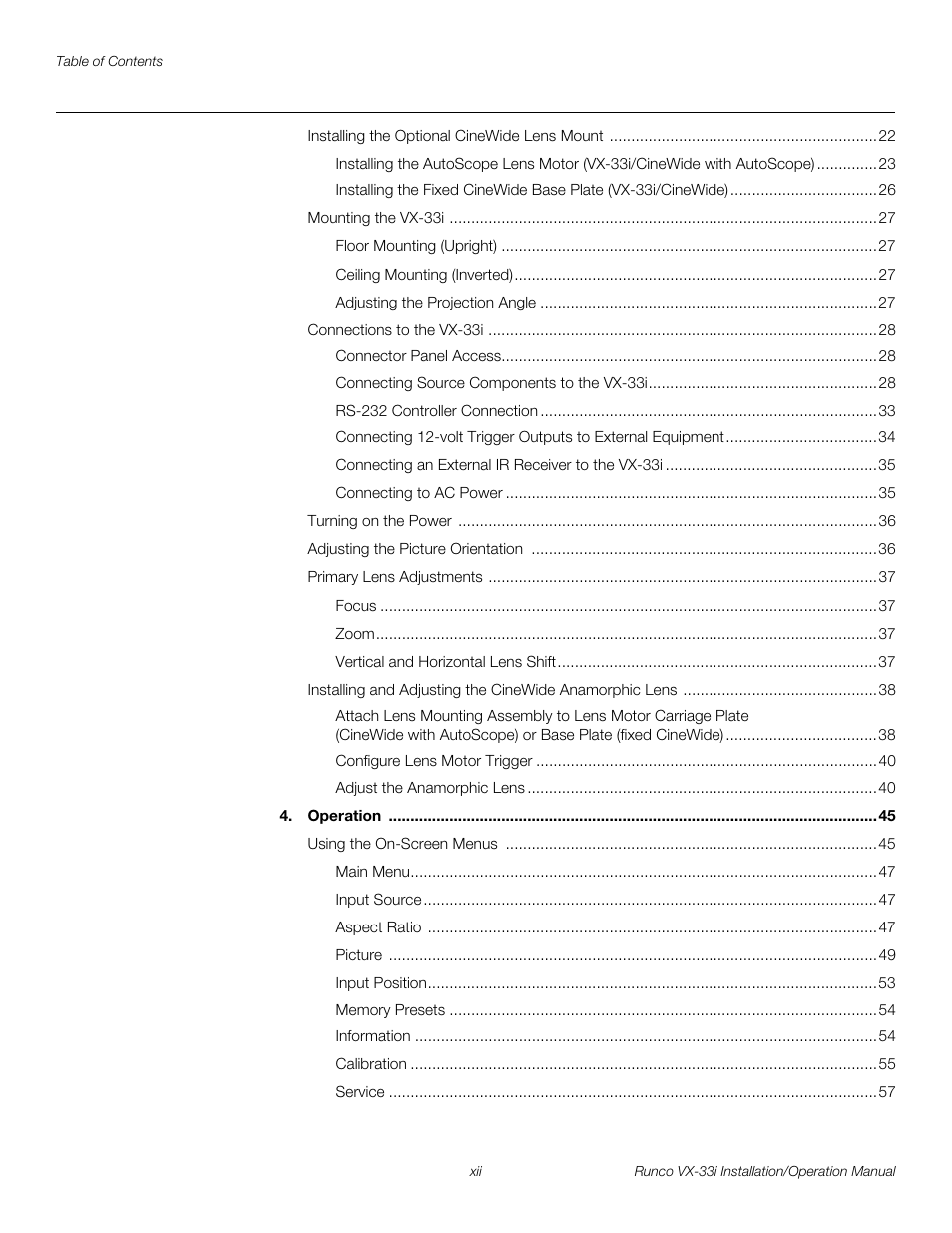 Pre l iminar y | Runco VIDEO XTREME VX-33I User Manual | Page 12 / 92