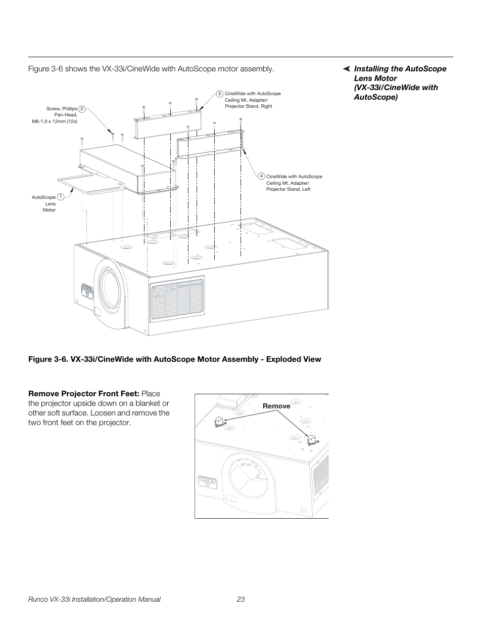 Remove projector front feet, Pre l iminar y | Runco VIDEO XTREME VX-33I User Manual | Page 39 / 92