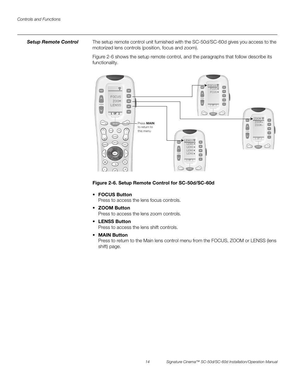 Setup remote control, 6. setup remote control for sc-50d/sc-60d, Pre l iminar y | Runco SIGNATURE CINEMA SC-50D User Manual | Page 30 / 124