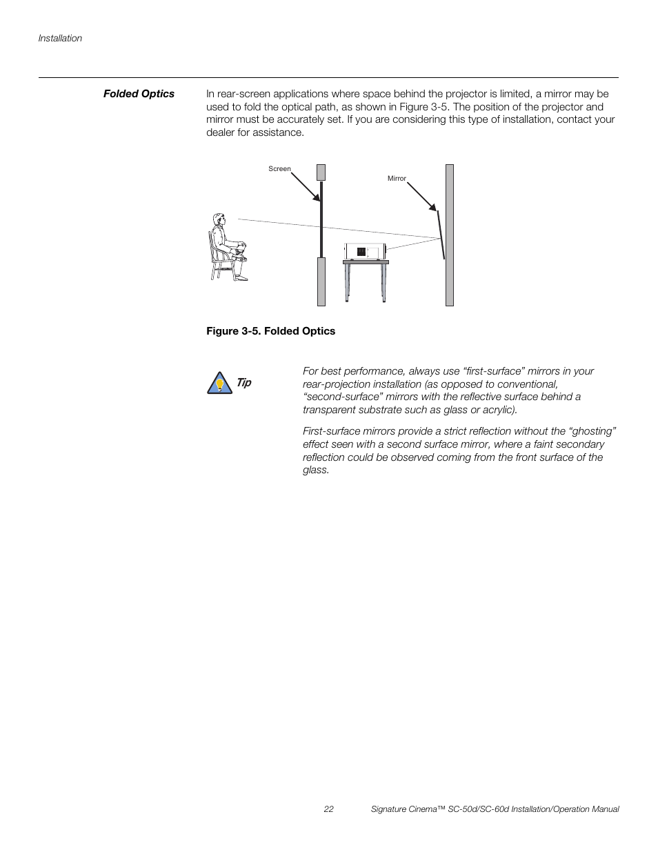 Folded optics, Figure 3-5 . folded optics, 5. folded optics | Pre l iminar y | Runco SIGNATURE CINEMA SC-50D User Manual | Page 38 / 124