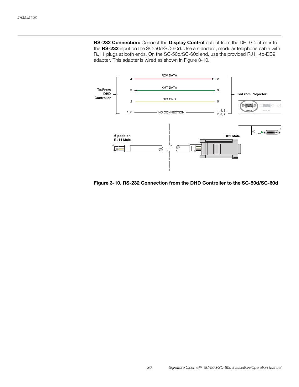 Rs-232 connection, Pre l iminar y | Runco SIGNATURE CINEMA SC-50D User Manual | Page 46 / 124