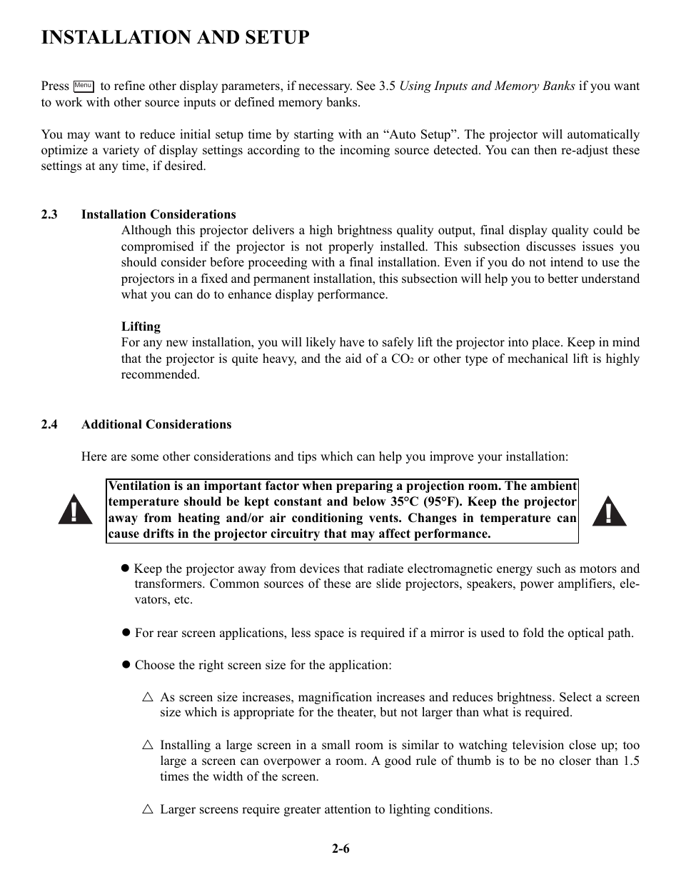 Installation and setup | Runco VX-4c User Manual | Page 13 / 110