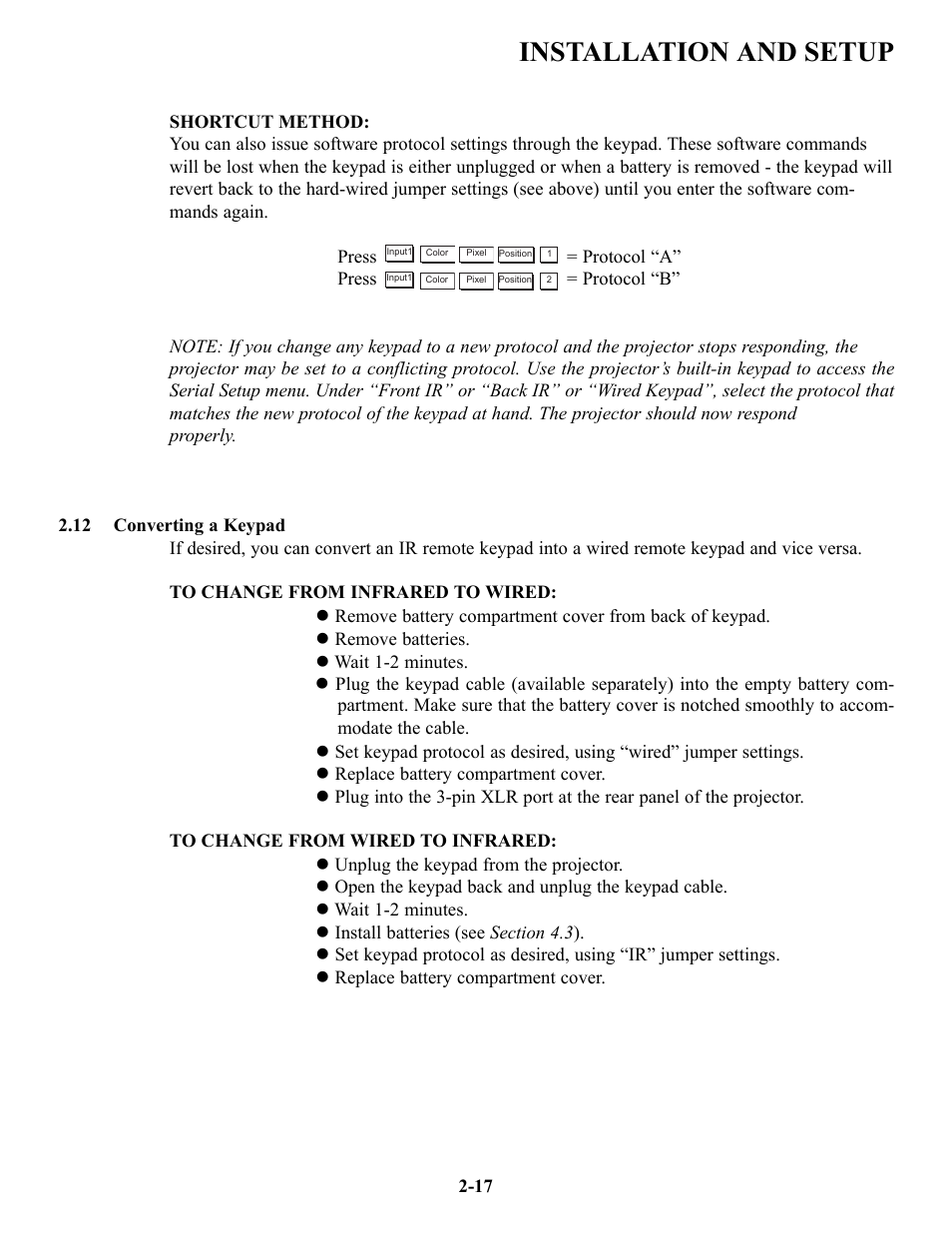 Installation and setup | Runco VX-4c User Manual | Page 24 / 110