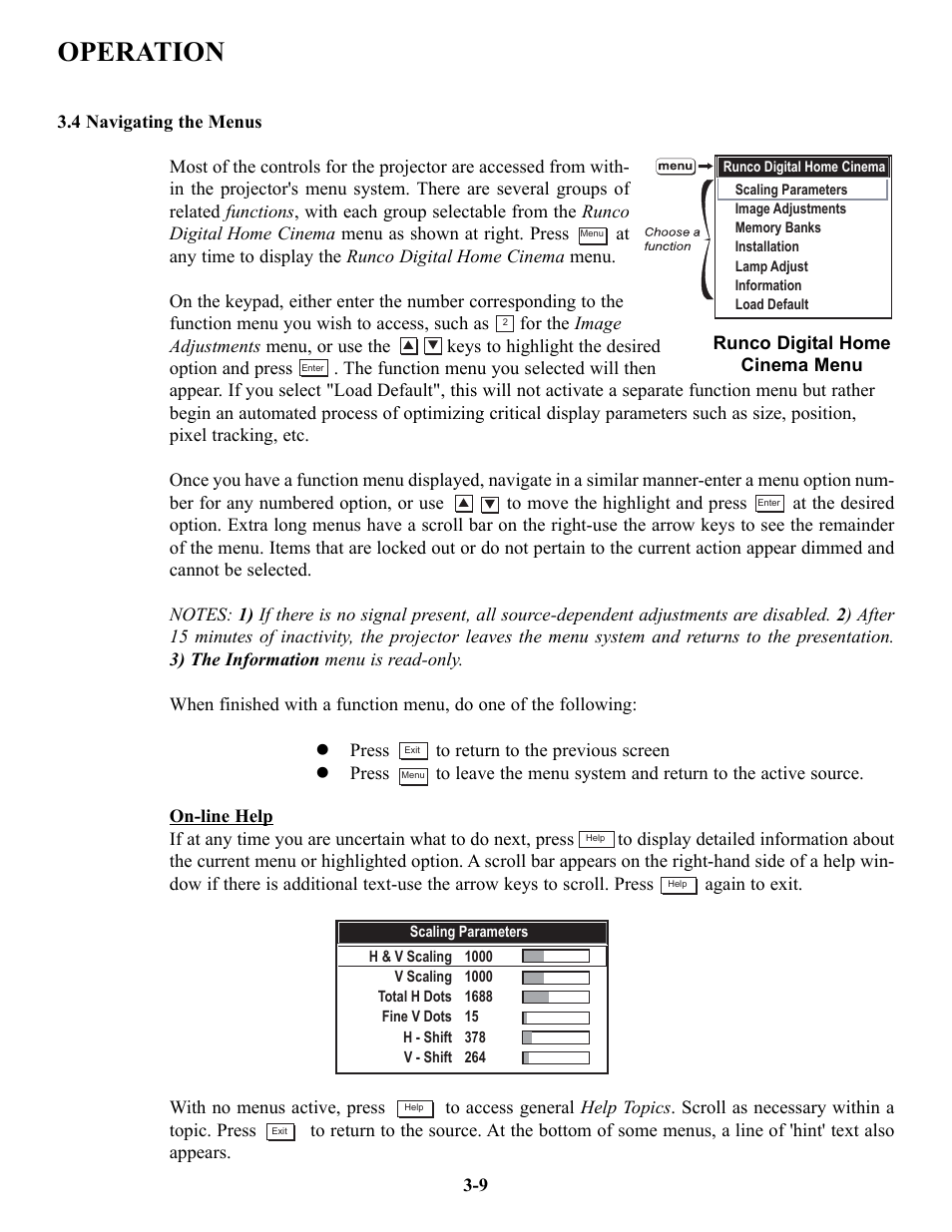 Operation | Runco VX-4c User Manual | Page 35 / 110