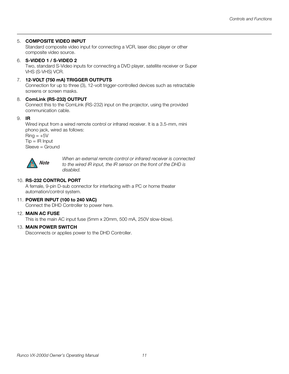 Pre l iminar y | Runco VX-2000d User Manual | Page 23 / 88