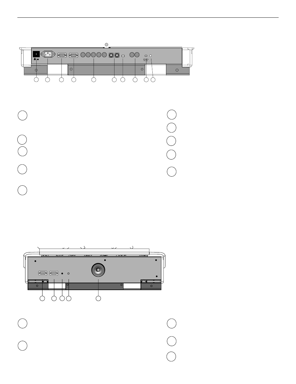 2location and function of controls, Rear panel terminology, Front panel terminology | Runco DTV-992 User Manual | Page 9 / 69