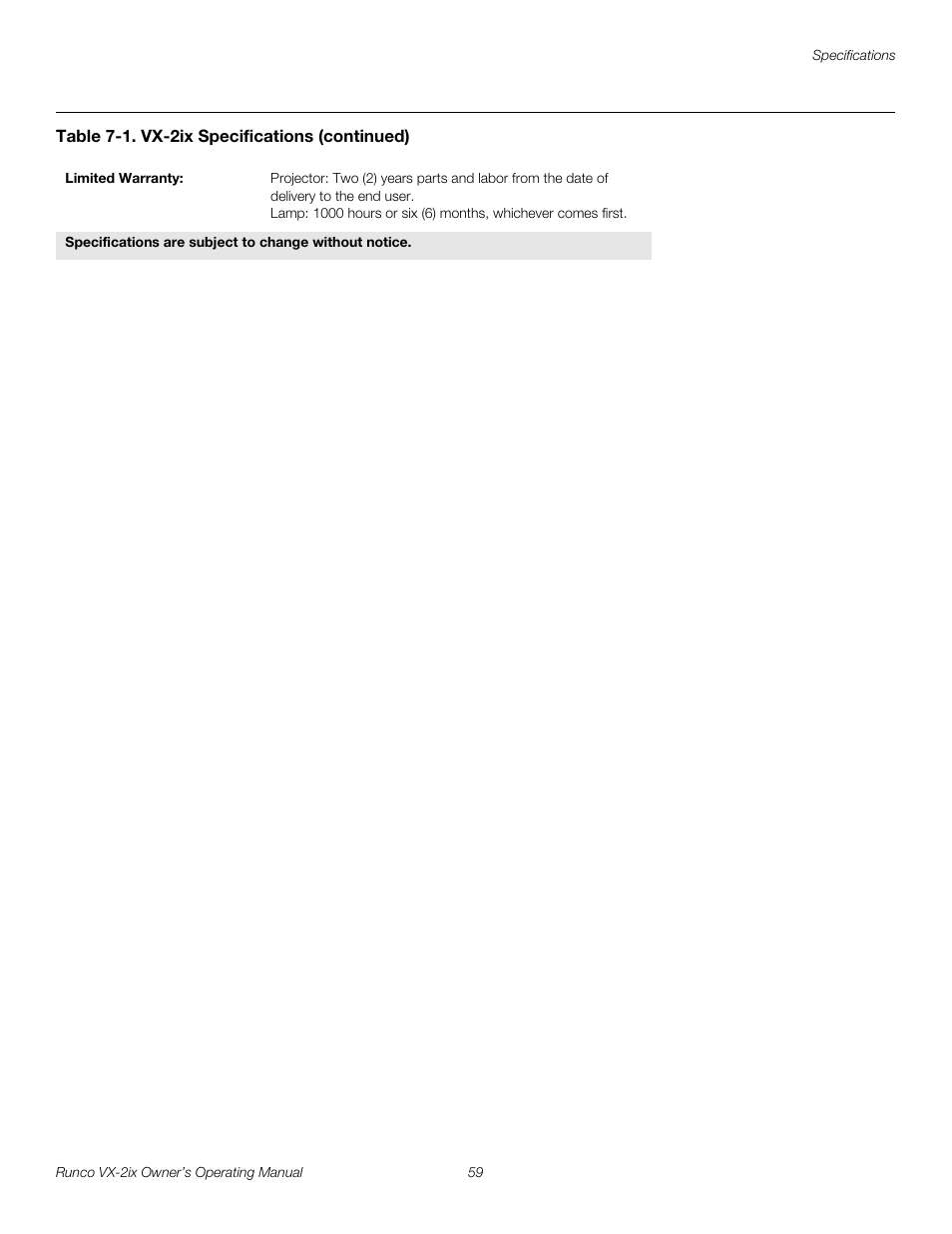 Runco Video Xtreme VX-2ix User Manual | Page 71 / 80