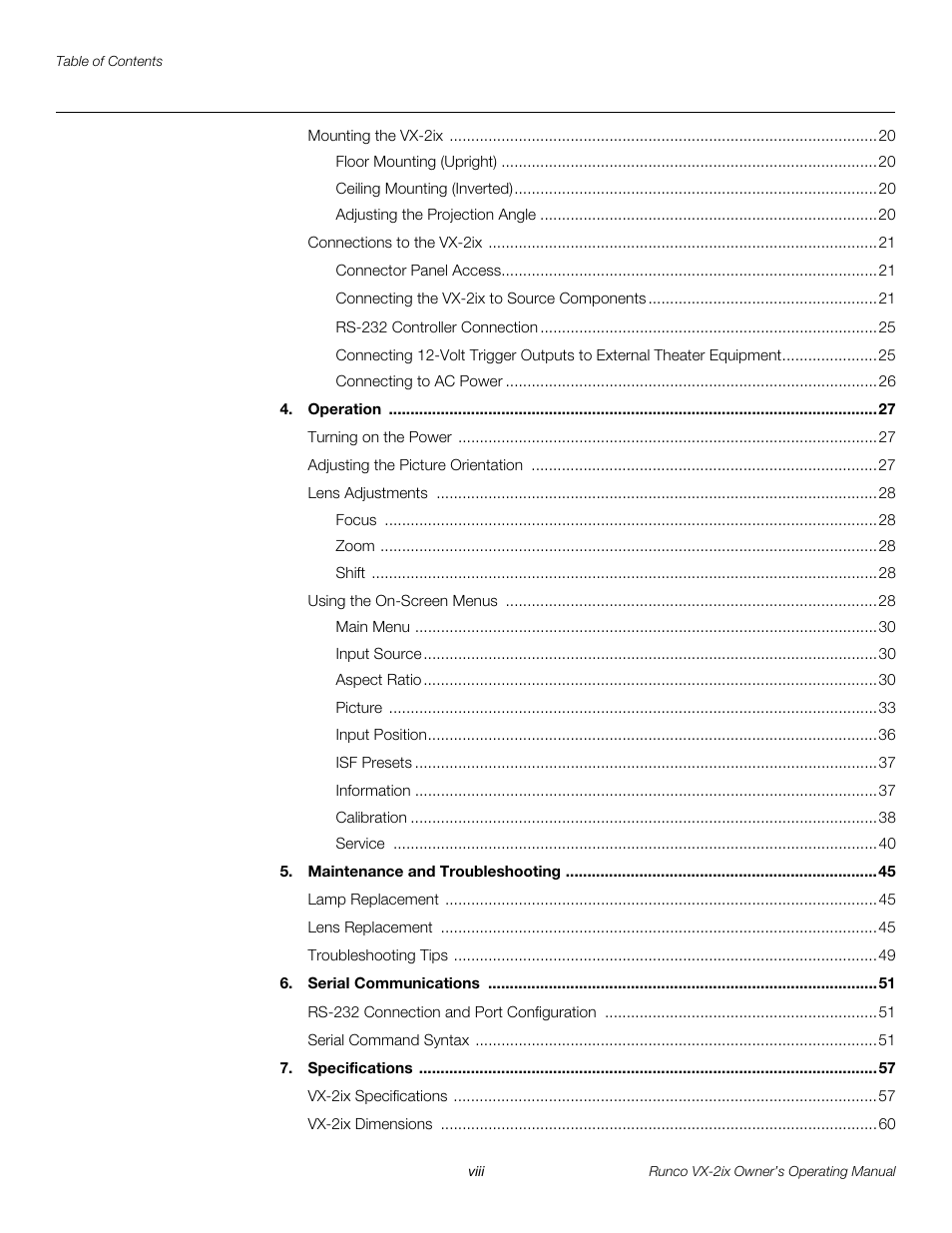 Runco Video Xtreme VX-2ix User Manual | Page 8 / 80