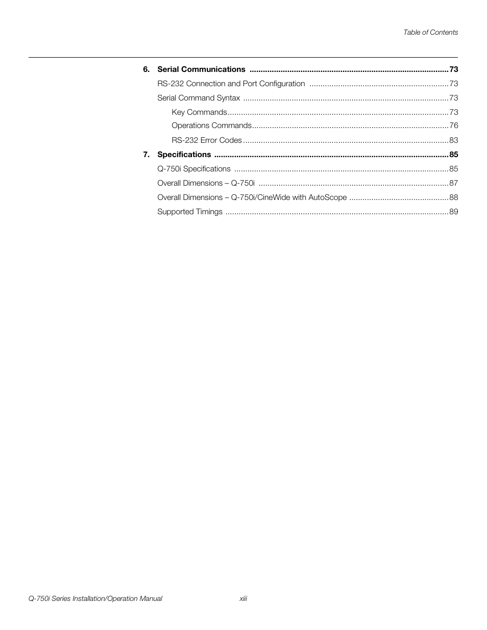 Pre l iminar y | Runco QUANTUM COLOR Q-750I User Manual | Page 13 / 108