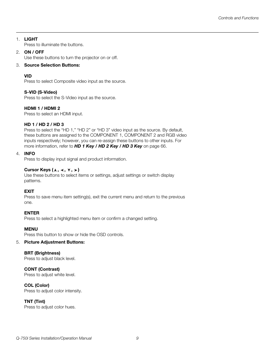 Pre l iminar y | Runco QUANTUM COLOR Q-750I User Manual | Page 25 / 108