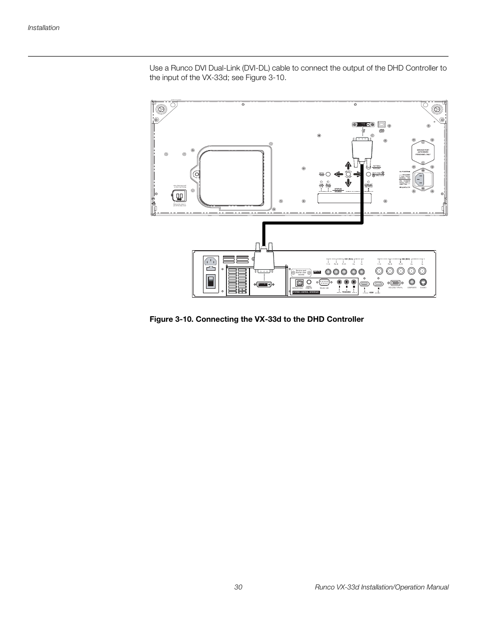 10. connecting the vx-33d to the dhd controller, Pre l iminar y | Runco VX VIDEO XTREME VX-33D User Manual | Page 46 / 94