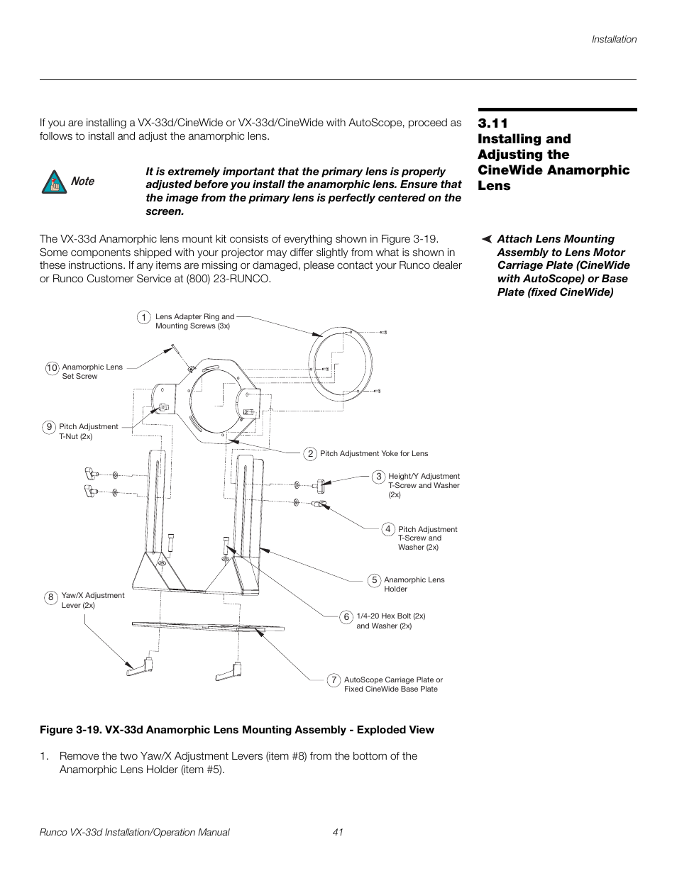 Pre l iminar y | Runco VX VIDEO XTREME VX-33D User Manual | Page 57 / 94