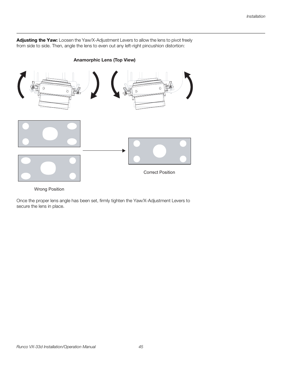 Adjusting the yaw, Pre l iminar y | Runco VX VIDEO XTREME VX-33D User Manual | Page 61 / 94