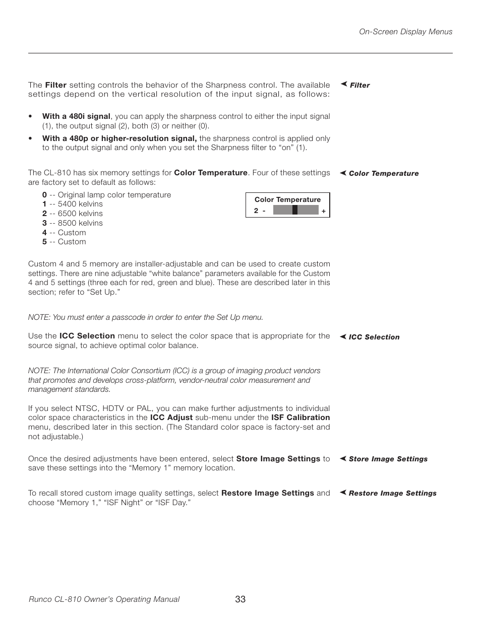 Runco CL-810 User Manual | Page 33 / 58
