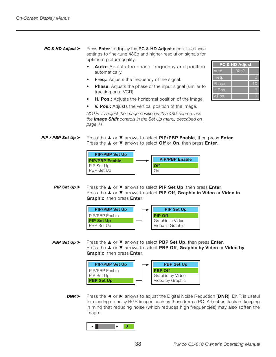 Runco CL-810 User Manual | Page 38 / 58
