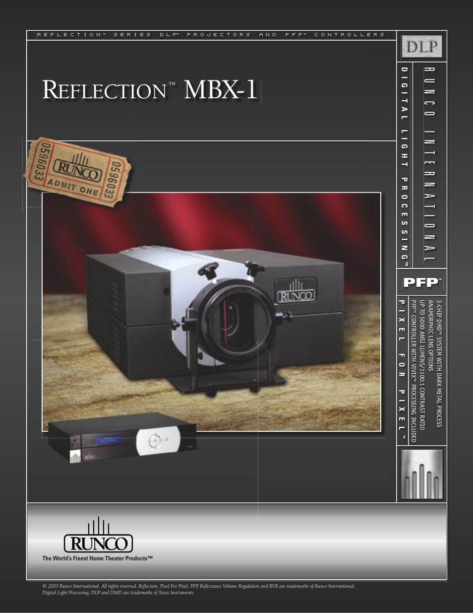 Runco Reflection MBX-1 User Manual | 2 pages