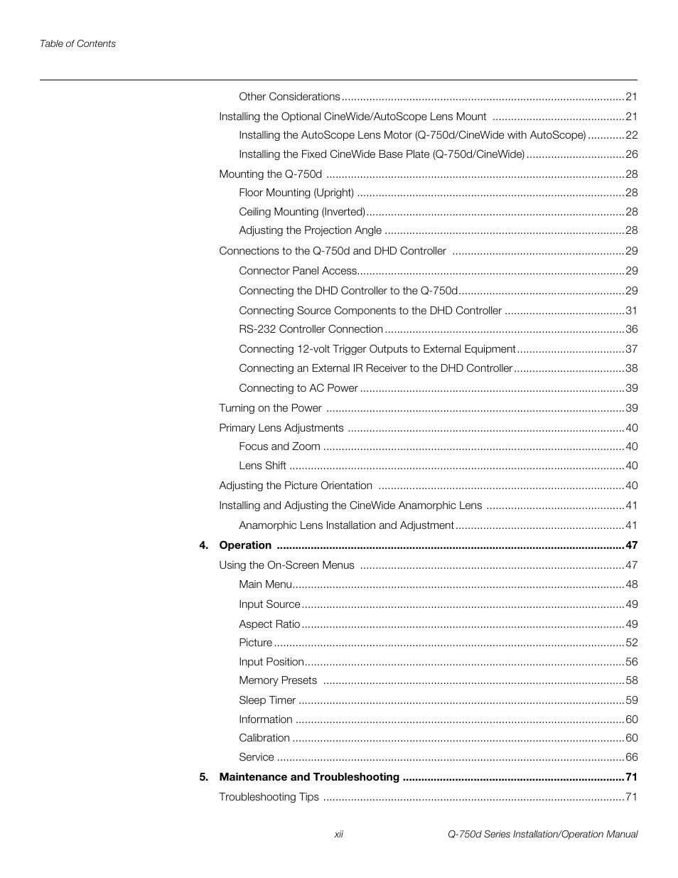 Pre l iminar y | Runco QUANTUM Q-750D User Manual | Page 12 / 106