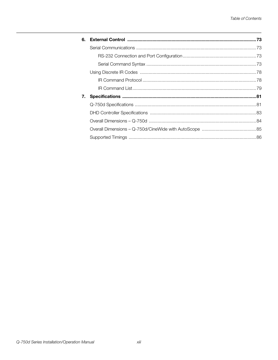 Pre l iminar y | Runco QUANTUM Q-750D User Manual | Page 13 / 106