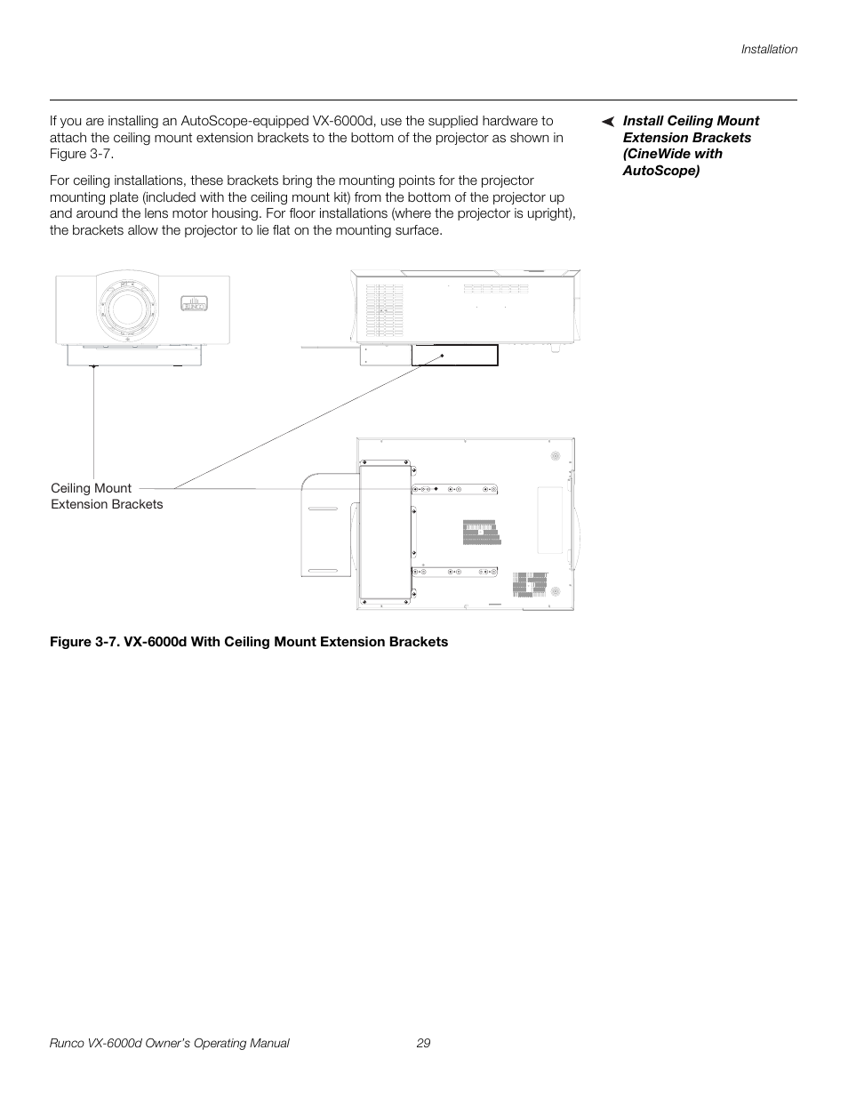 7. vx-6000d with ceiling mount extension brackets, Pre l iminar y | Runco Video Xtreme VX-6000d User Manual | Page 41 / 102