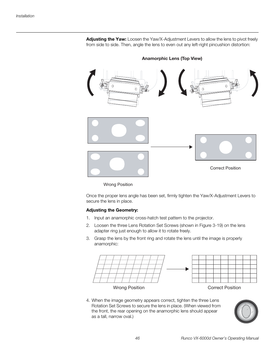 Adjusting the yaw, Adjusting the geometry, Pre l iminar y | Runco Video Xtreme VX-6000d User Manual | Page 58 / 102