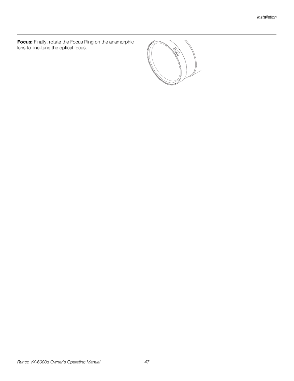 Focus, Pre l iminar y | Runco Video Xtreme VX-6000d User Manual | Page 59 / 102