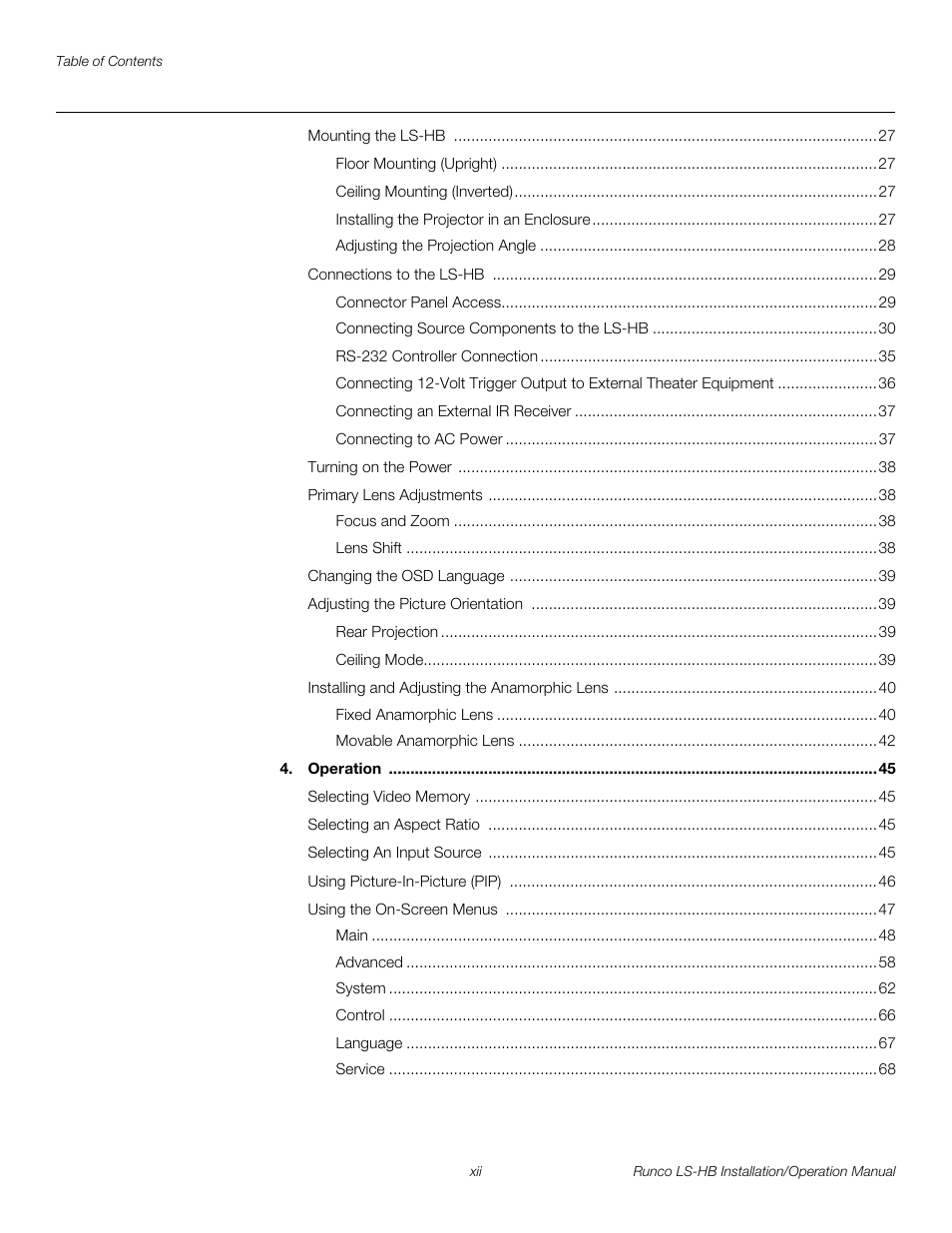 Pre l iminar y | Runco LIGHTSTYLE LS-HB User Manual | Page 12 / 110