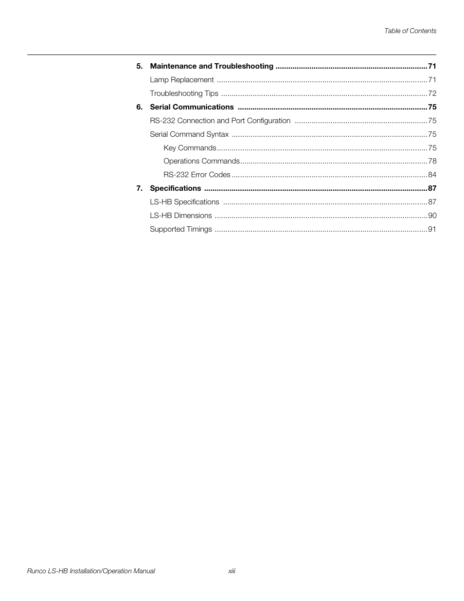 Pre l iminar y | Runco LIGHTSTYLE LS-HB User Manual | Page 13 / 110