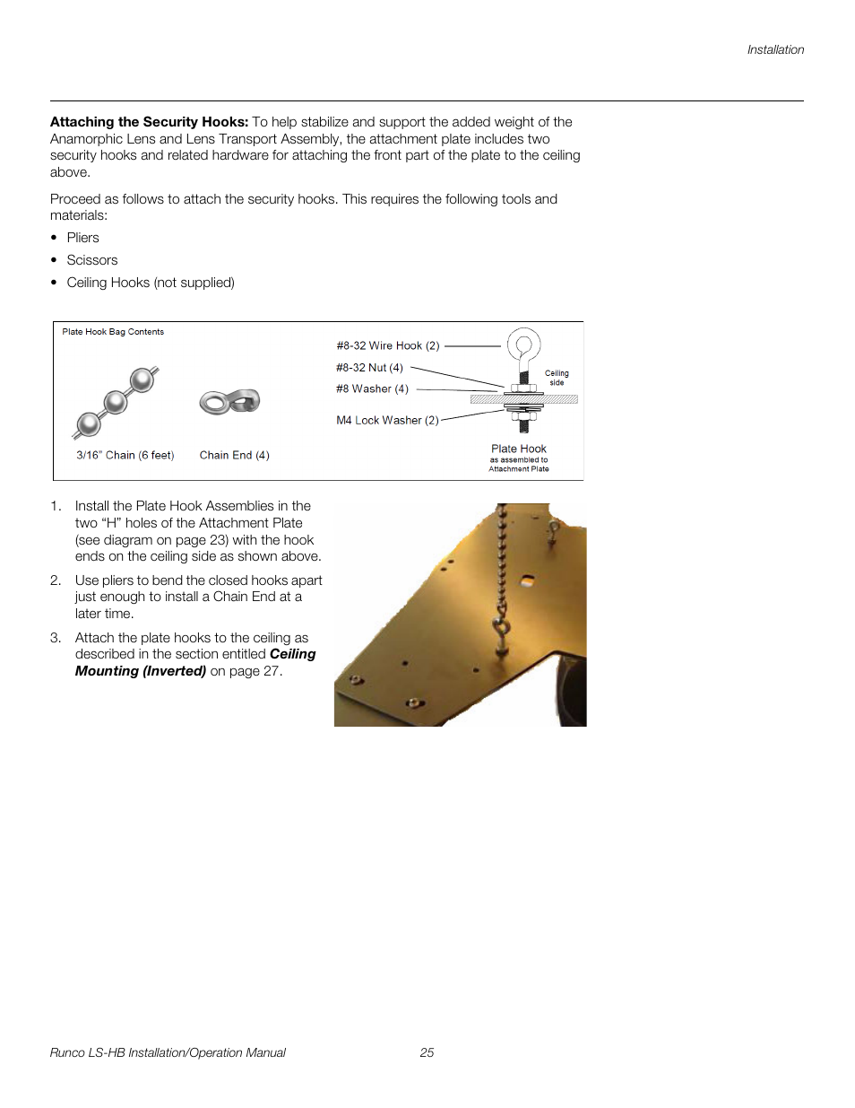 Attaching the security hooks, Pre l iminar y | Runco LIGHTSTYLE LS-HB User Manual | Page 41 / 110