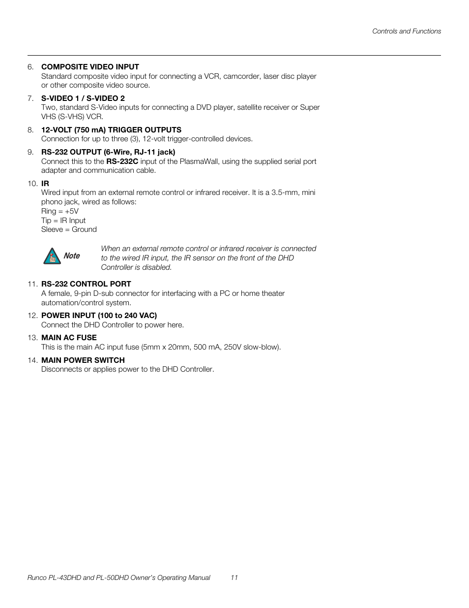 Pre l iminar y | Runco PL-43DHD User Manual | Page 21 / 76