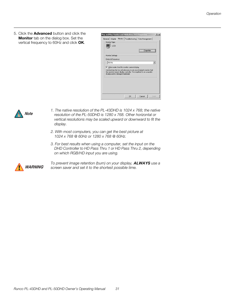 Pre l iminar y | Runco PL-43DHD User Manual | Page 41 / 76