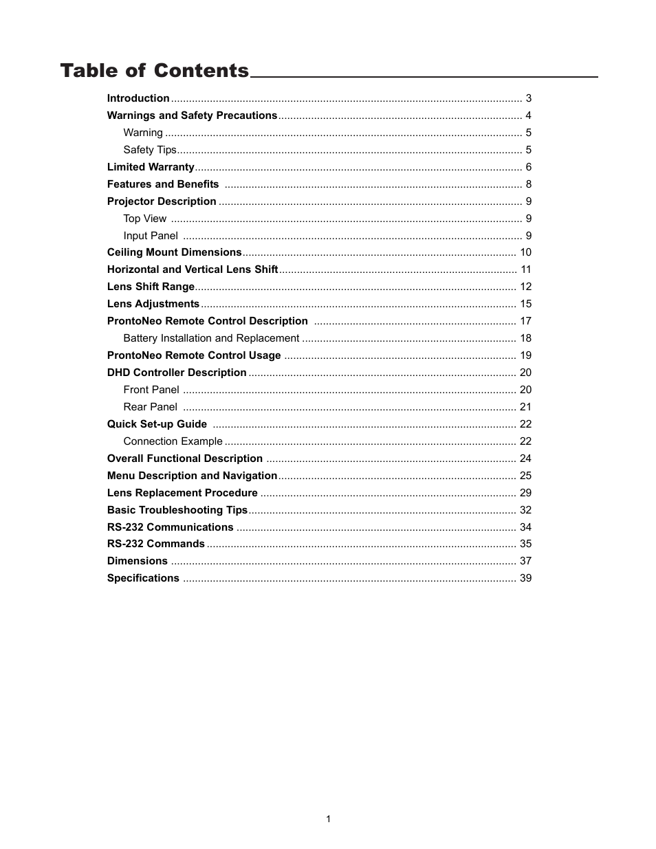 Runco VX-4000d User Manual | Page 3 / 44