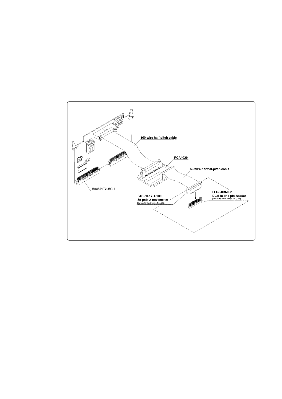 5 connection to the target system | Renesas Single-Chip Microcomputer M34551T2-MCU User Manual | Page 23 / 42