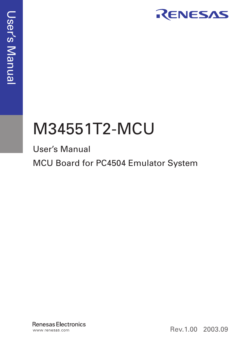 Renesas Single-Chip Microcomputer M34551T2-MCU User Manual | Page 3 / 42