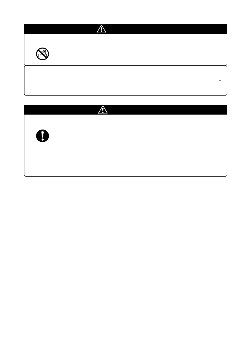 Warning, Caution, Warning for installation | Warning for use environment, Cautions to be taken for this product | Renesas Single-Chip Microcomputer M34551T2-MCU User Manual | Page 8 / 42