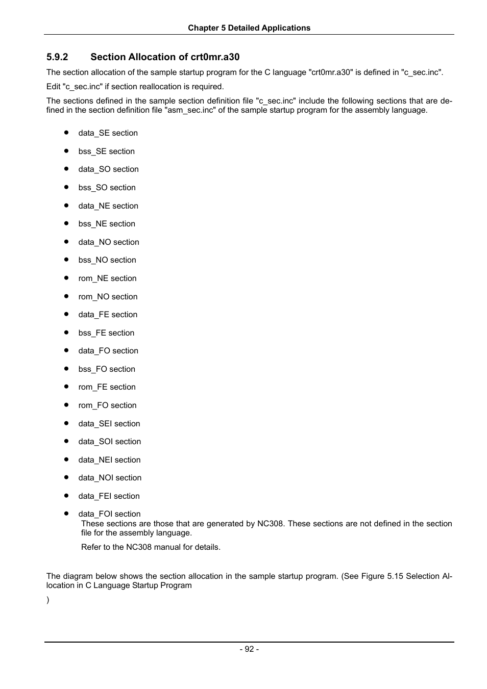 Section allocation of crt0mr.a30 | Renesas 70 User Manual | Page 102 / 162
