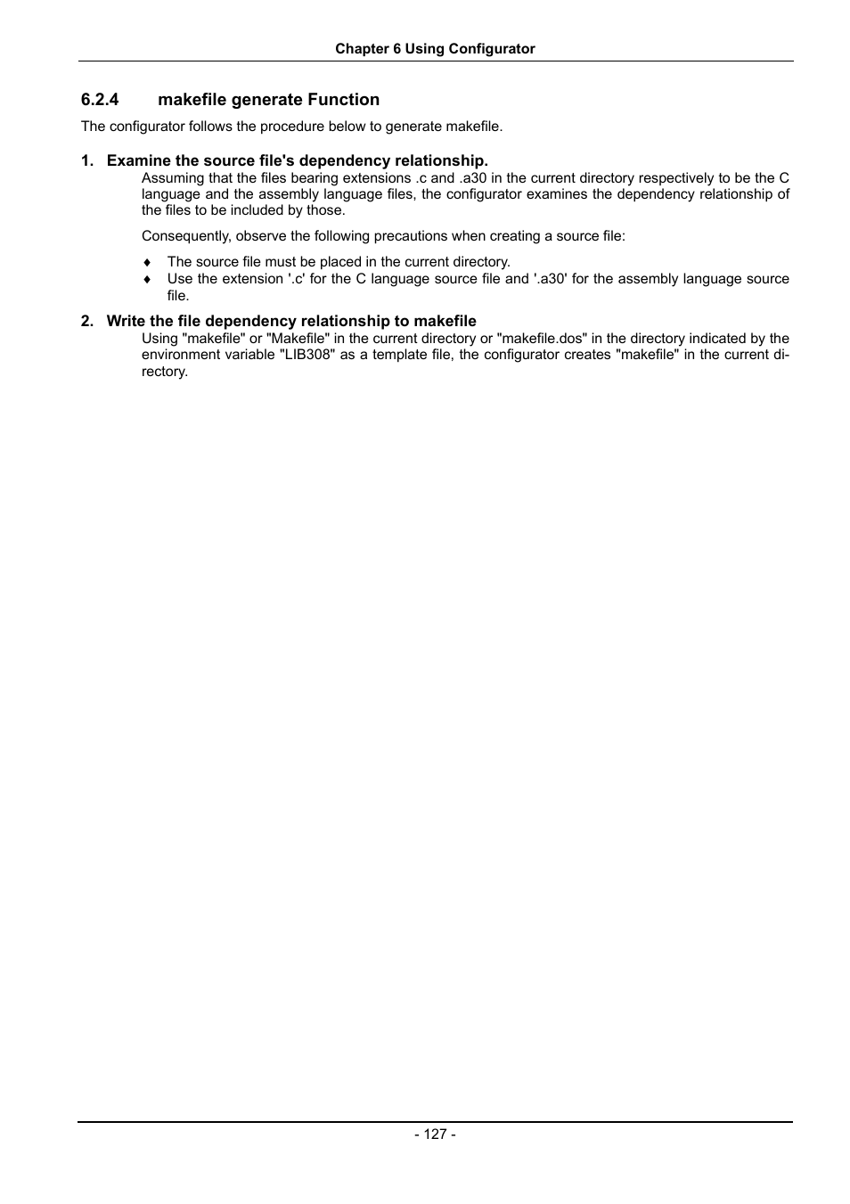 Makefile generate function | Renesas 70 User Manual | Page 137 / 162