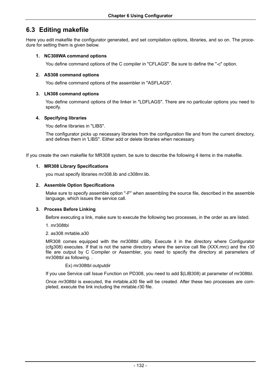 Editing makefile, 3 editing makefile | Renesas 70 User Manual | Page 142 / 162