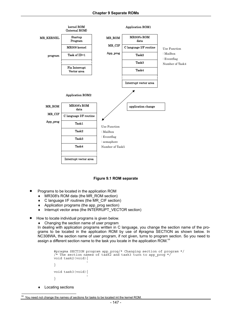 Figure 9.1 rom separate | Renesas 70 User Manual | Page 157 / 162