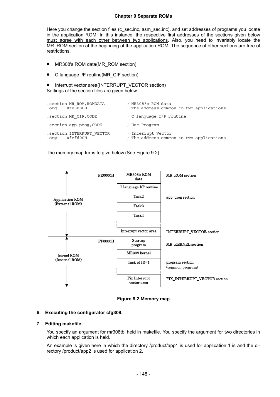 Figure 9.2 memory map | Renesas 70 User Manual | Page 158 / 162